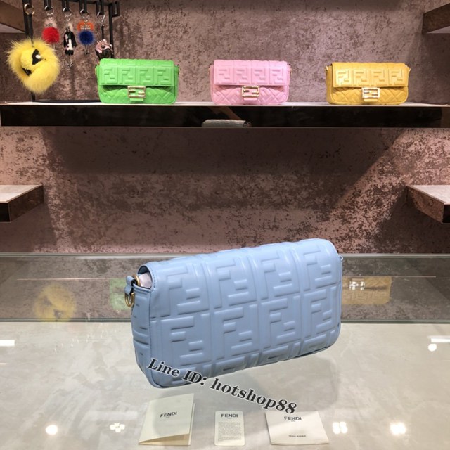 FENDI精品女包 芬迪BAGUETTE中號羊皮手袋 Fendi 0191M迷你肩背斜挎包 fdzg2539